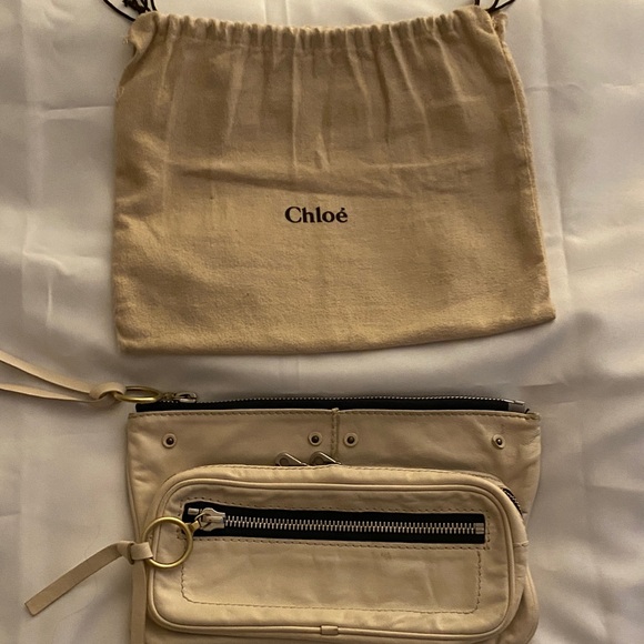 Chloe Leather Clutch with Zipper Detail - Picture 2 of 12
